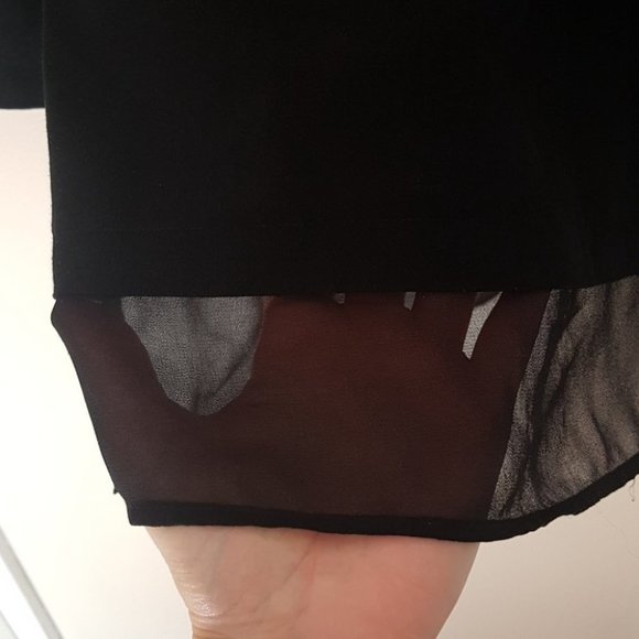 Calvin Klein black crepe 3/4 zip tunic blouse - Picture 3 of 6